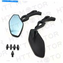 Mirror ホンダスズキチョッパーボバークルーザー8-10ミルのブラックオートバイのバックミラー BLACK MOTORCYCLE REARVIEW MIRRORS FOR HONDA SUZUKI CHOPPER BOBBER CRUISER 8-10MM(2)