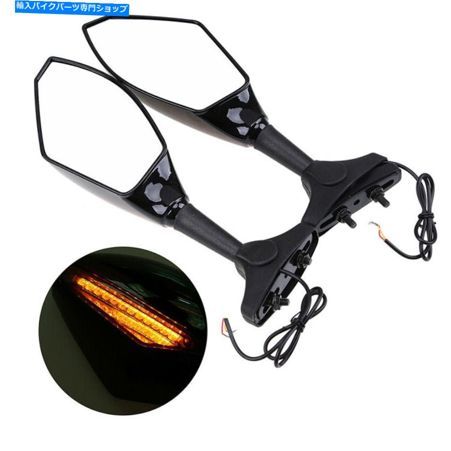 Mirror 12V LEDユニバーサルターンシグナルバックビューサイドミラーガラスフィットDUCATI 600 12V LED Universal Turn Signals Rearview Side Mirror Glass Fit For Ducati 600