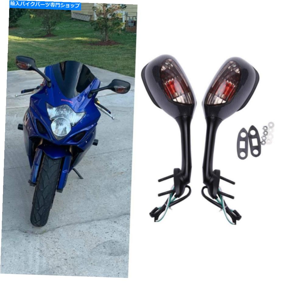 Mirror ⡼ܥߥ顼Suzuki GSXR1000 2005 2008 2006 2007Το饤Ȥ Smoke Carbon Mirrors Turn Signals Light For Suzuki GSXR1000 2005-2008 2006 2007