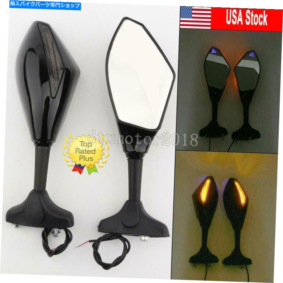 Mirror TRIUMPHȥե1200 1991-2004 TT600 2000-03ΤLED󿮹ΥХåߥ顼 LED Turn Signal Rearview Mirrors For Triumph Trophy 1200 1991-2004 TT600 2000-03