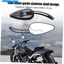 Mirror ハーリーダイナエレクトラグライドのためのオートバイのバックサイドミラーの頭蓋骨涙電子滴 Motorcycle Rearview Side Mirrors Skull Teardrop for Harley Dyna Electra Glide