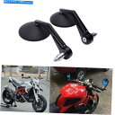 Mirror ブラックオートバイラウンド7/8 Ducati Scrambler Cafe Raceのためのバーエンドサイドミラー Black Motorcycle Round 7/8 Bar End Side Mirrors For Ducati Scrambler Cafe Racer