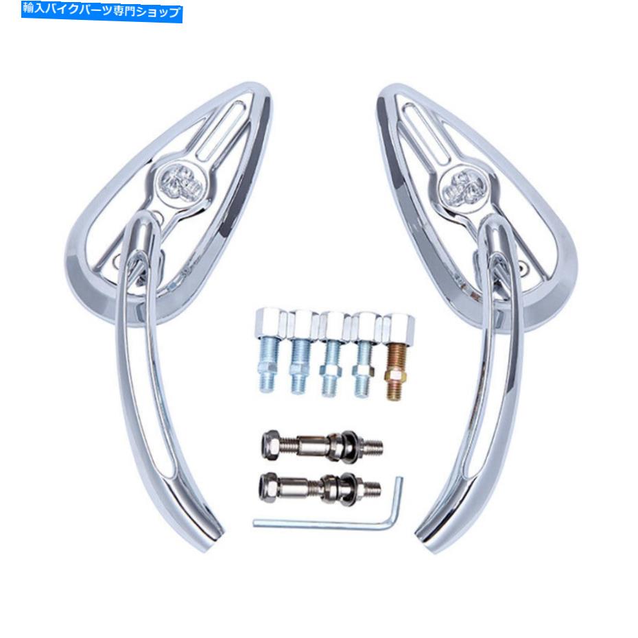 Mirror ChromeオートバイリアビューミラースカルのためのスカルツーリングCVO Dyna Sportster Chrome M..