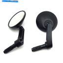 Mirror 1ペアブラックラウンドバーエンドリサイューサイドミラーカフェレーサーのために調整可能 1 Pair Black Round Bar End Rearview Side Mirror Adjustable For Cafe Racer New