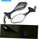 Mirror ヤマハホンダのためのLEDターン信号が付いているユニバーサルオートバイリアビューサイドミラー Universal Motorcycle Rear View Side Mirror With Led Turn Signal For Yamaha Honda