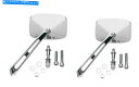 Mirror ハンドルバーサイドビューミラーセット内のクローム矩形ねじをドラッグ Drag Specialties Chrome Rectangle Screw in Handlebar Side View Mirror Set