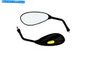 Mirror LED 10mm黒のペアが付いているバイキットオートバイのバイクユニバーサルパトロールミラー Bikit Motorcycle Motorbike Universal Patrol Mirror With LED 10mm Black Pair