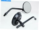 Mirror ミラー対3 "ラウンドブラックユニバーサルカフェボーバーチョッパートラッカーカスタムクルーザー Mirrors Pair 3" Round Black Universal Cafe Bobber Chopper Tracker Custom Cruiser