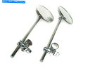 Mirror ラウンドサイドミラーセットクローム済みのハンドルバークランプ Handlebar Clamps on Round Side Mirror Set ...