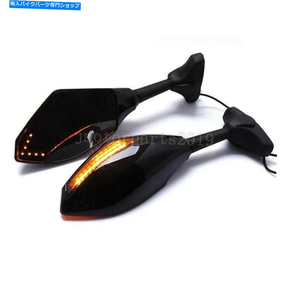 Mirror 川崎忍者250r 650R ZX9R ZX10R ZX12R ZX14RのためのLEDターン信号ミラー LED Turn Signal Mirrors for Kawasaki Ninja 250R 650R ZX6R ZX9R ZX10R ZX12R ZX14R