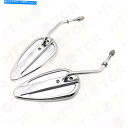 Mirror 1ペアクロムティアドロップレーシングミラーハーレーストリートボブファットボブ1982-UP 2017 1 Pair Chrome Teardrop...