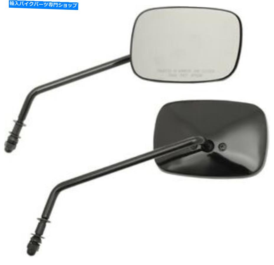 Mirror ドラッグスペシャリ、長方形のミラーロングブラック0640-0983 Drag Specialties Rectangular Mirrors Long Black 0640-0983