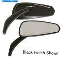 Mirror V-Fファクター47065ブラックハンドルバーマウント右＆左ミラーセットハーレーユニバーサル V-Factor 47065 Black Handlebar Mounted Right Left Mirror Set Harley Universal