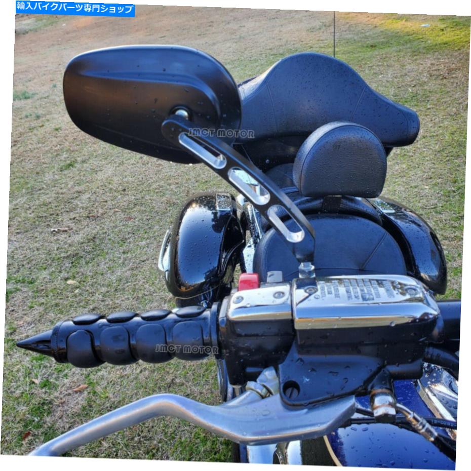 Mirror ブラックリアビューミラー1 "ハーレイストリートグライドツーリングのためのハンドルバーハンド..