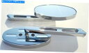 Mirror クロームショートステムビレットアルミアエアグライドミラーセット/ 2新! Chrome Short Stem Billet Aluminum Air Glide Mirror Set/2 NEW!