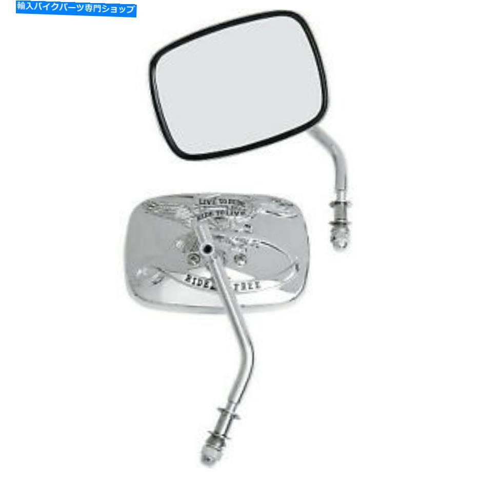 Mirror クロームペアの鏡に乗るために生きる Live To Ride Chrome Pair Mirrors