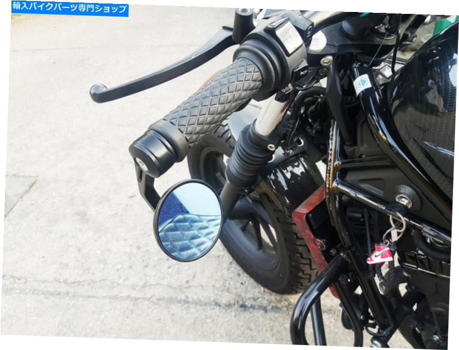 Mirror ペアサイドミラーハンドルバーリアブラックグリップHonda Rebel CMX 300 500 17-20 PAIR SIDE M..