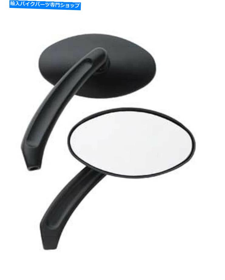 Mirror ブラックミニオーバルミラーハーリーダイナFXR FXRSソフトスポーツスターツーリング BLACK MINI..