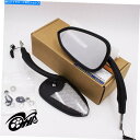 Mirror LEDターン信号ライトが付いているオートバイの黒い側の背面図ミラー Motorcycle Black Side Rear View Mirror with Led Turn Signal Light