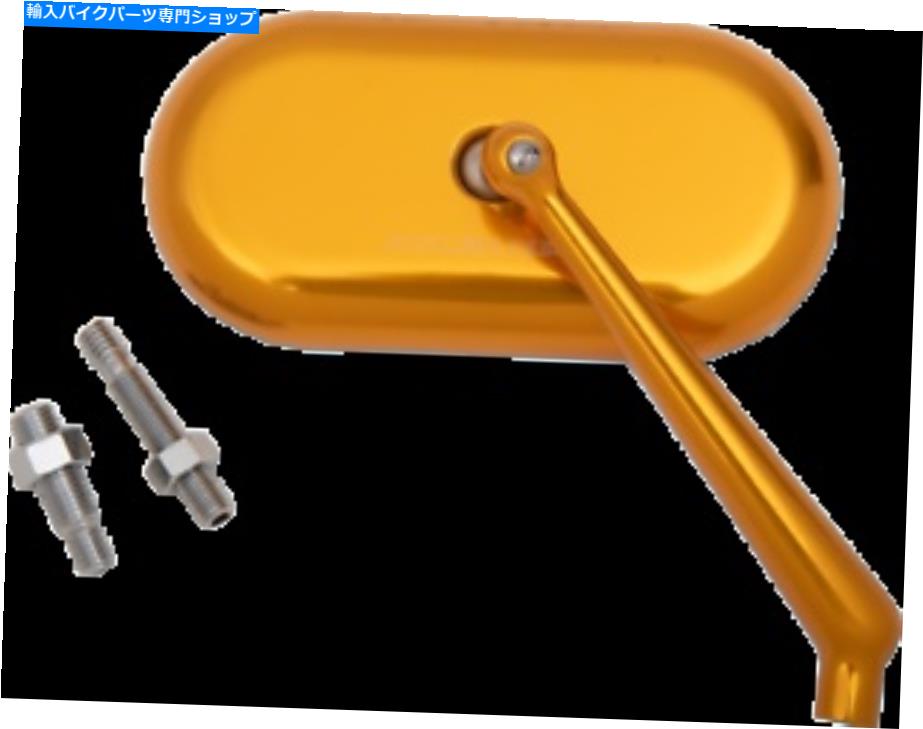 Mirror Arlen Nessオーバルミラーゴールド右13-178 Arlen Ness Oval Mirror Gold Right 13-178