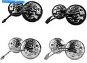 Mirror ハードドライブフラミングスカルミラーブラックアルミニウム幹270047 HARDDRIVE Flaming Skull Mirror Black Aluminum Stem 270047