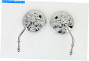 Mirror 丸い頭蓋骨と炎のミラーは、ワンピースの茎クロムとセット Round Skull and Flame Mirror Set with One Pie...