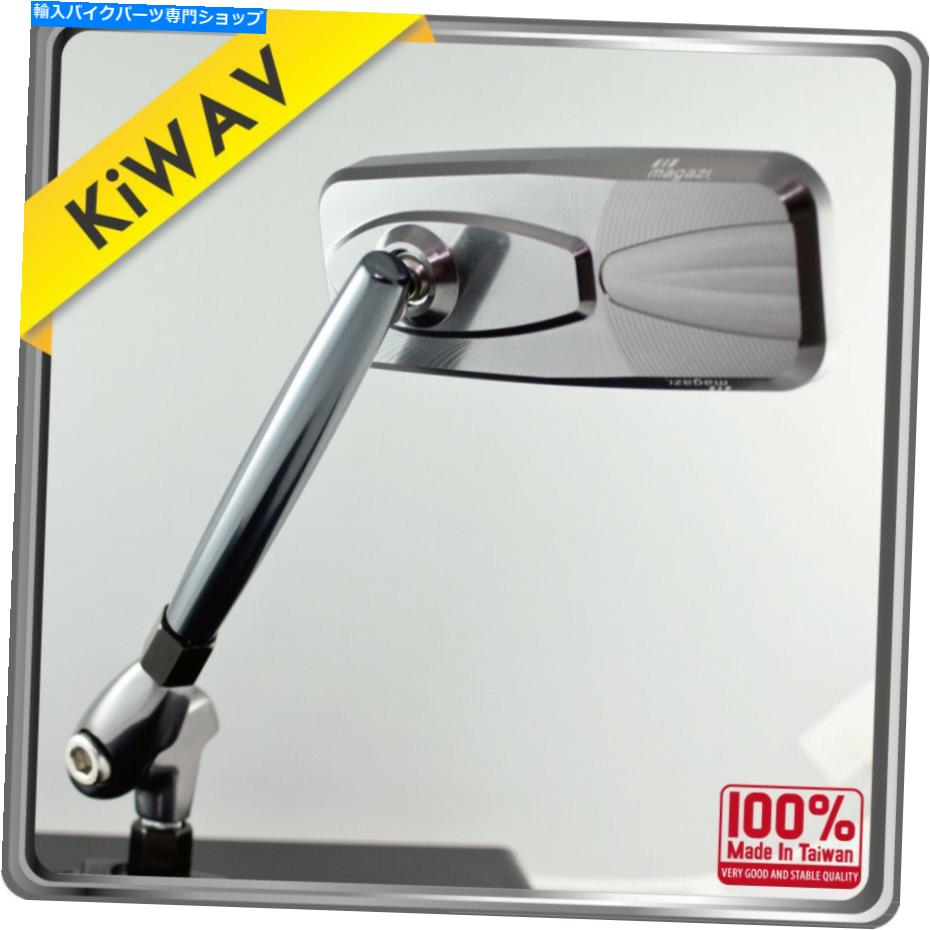 Mirror アイアングレーミラーアルミニウム10mmフィットオートバイチョッパークルーザーレーサーKiwavΕ iron gray mirrors aluminum 10mm fits motorcycle chopper cruiser racer KiWAV ε