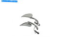 Mirror VTWIN CHROMEビレットティアドロップLED Signal Mirror Set 65-14ハーリーフフラFLH ST Vtwin Chrome Billet Tear Drop LED Turn Signal Mirror Set 65-14 Harley FL FLH ST