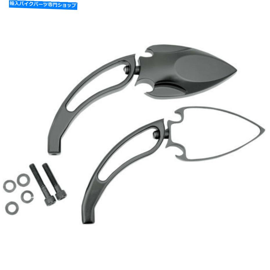 Mirror ドラッグスペインのブラックスペードミラー - カスタムハーレーチョッパーXL Softail Dyna FXR ..