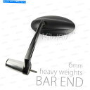 Mirror バーエンドミラーウルトラブラックオーバルエクストラヘビーバーエンド6mmフィットVespa GT 60-300cc Bar end mirror ...