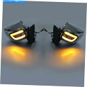 Mirror ChromeリアビューミラーLEDターン信号セットフィットホンダGL1800 F6B 13-17 14 Chrome Rear view Mirr...