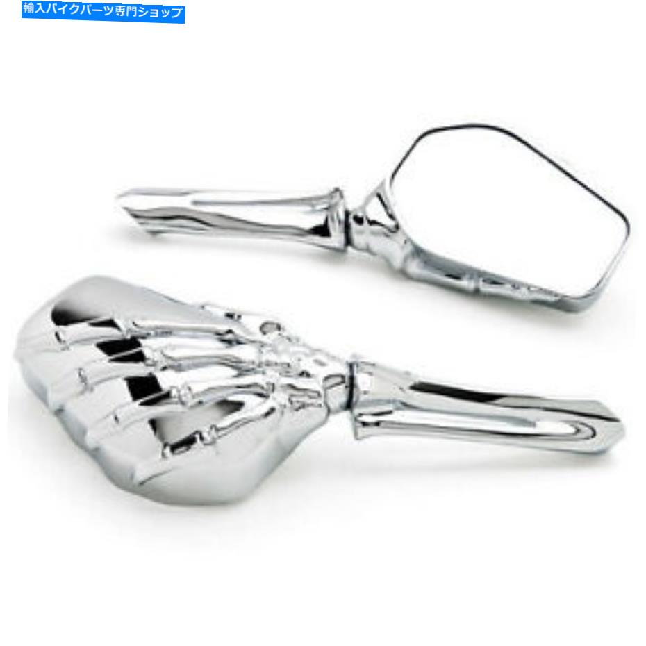 Mirror クロムスケルトンハンドミラーハーレーソフトダイナスポーツスターツーリングFXRスプリングファ..