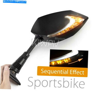Mirror シーケンデュアルLEDミラールシファーブラックインジケーターフェアリングマウントフィットヤマハYZF R Sequent dual led mirror Lucifer black indicators fairing mount fits Yamaha YZF R