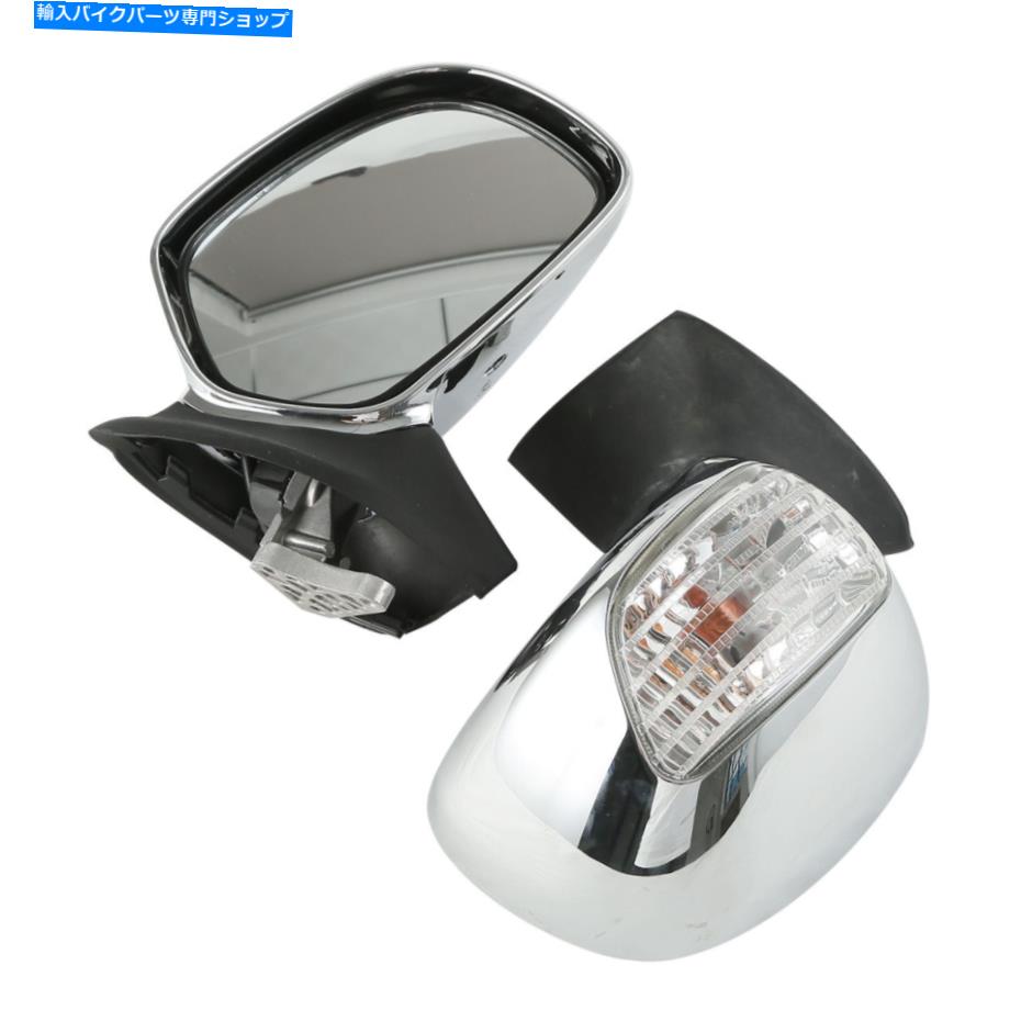 Mirror Honda Goldwing GL1800 2001-2017用クロームリアビューミラー信号ライトフィット Chrome Rear View Mirror Signal Light Fit For Honda Goldwing GL1800 2001-2017