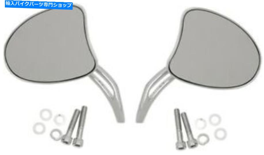 Mirror スロットされたステム付きのテーパーミラーをドラッグする Drag Specialties 0640-1097 Tapered Mirrors with Slotted Stems