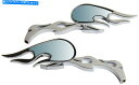 Mirror 川崎ヴルカン900 1500のためのMotogo Mini Chrome Flameスタイルリアビューミラー MotorToGo Mini Chrome Flame Style Rear View Mirrors for Kawasaki Vulcan 900 1500