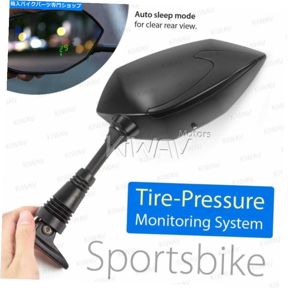 Mirror ブラックミラーバック+ TPMS 2 IN 1ワイヤレスフィット川崎忍者ZX ZZR Black mirrors BUCK + TPMS 2 in 1 wireless fits Kawasaki Ninja ZX ZZR