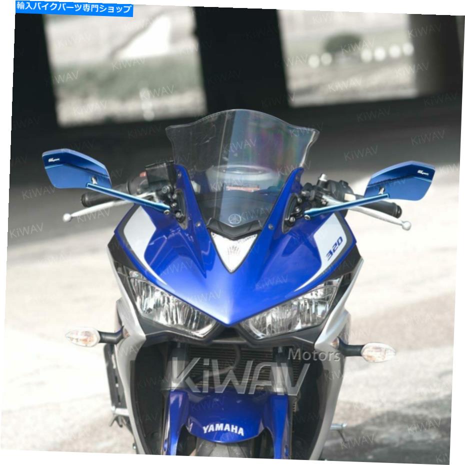 Mirror ブルークレアバイフェアリングミラーマットブラックベースアルミニウムユニバーサルスポーツバイク Blue CleaverII fairing mirrors mat black base aluminum universal sporstbike