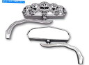 Mirror ミラーのセットリアビュークロームメッキスカルビジョン本物のオートバイHD Set Pair of Mirrors Rear View Chrome-Plated Skull-Vision Genuine Motorcycle HD