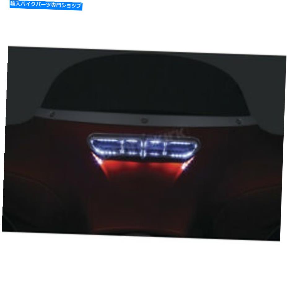 Windshield クライャキンクロームフェアリングベントアクセントW / LEDライト - 5053 Kuryakyn Chrome Fairing Vent Accent w/LED Lights - 5053