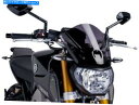 Windshield パイグ裸のフロントスケーンダークスモークフィットヤマハFZ-09 2014-2015 Puig Naked Windscreen Dark Smoke fits Yamaha FZ-09 2014-2015