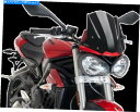 Windshield PUIG 9999N裸の新世代のフロントガラスブラック PUIG 9999N Naked New Generation Windshield Black