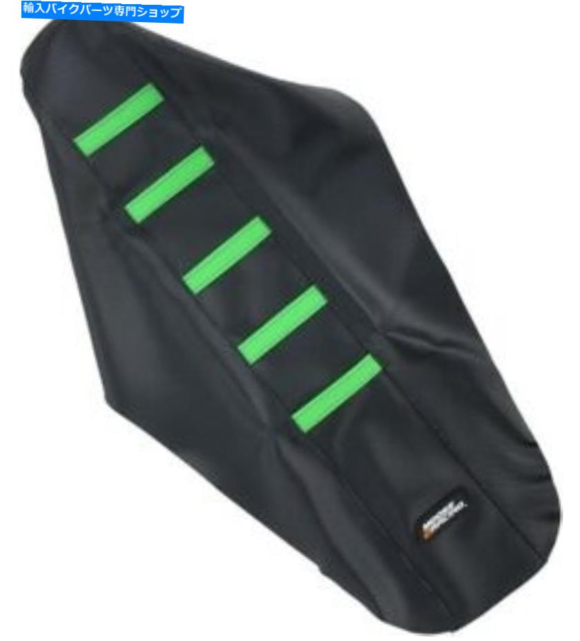  ࡼդȥС֥å/꡼󥫥掠KX450F / KX250F 2006-2008 Moose Ribbed Seat Cover Black/Green Kawasaki KX450F/KX250F 2006-2008