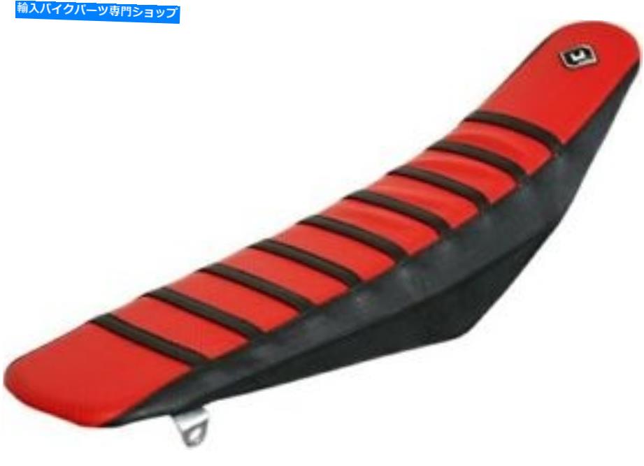 シート ホンダCRF 450 R 2017 15505のためのインフルエンザデザインの赤/黒のPRSのリブ付きシートカバー Flu Designs Red/Black PRS Ribbed Seat Cover For Honda CRF 450 R 2017 15505
