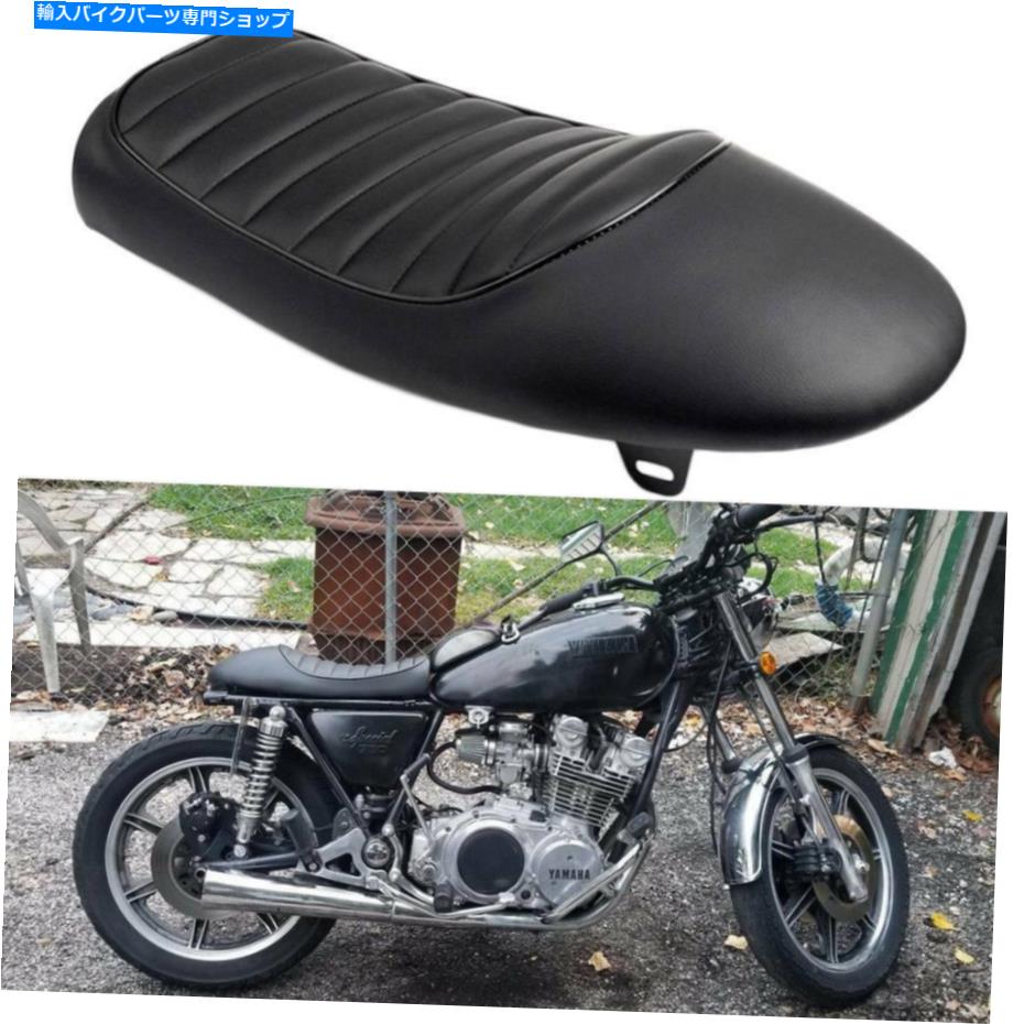 シート オートバイカフェレーサーシートブラックハンプスタイルユニバーサルヤマハホンダスズキアメリカ Motorcycle Cafe Racer Seat Black Hump Style Universal For Yamaha Honda Suzuki US