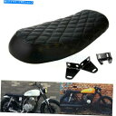 シート HOUMPフラットブラットカフェレーサーシートビンテージサドル、ホンダCBスズキGS YAMAHA XJ Hump Flat Brat Cafe Racer Seat Vintage Saddle For Honda CB Suzuki GS Yamaha XJ