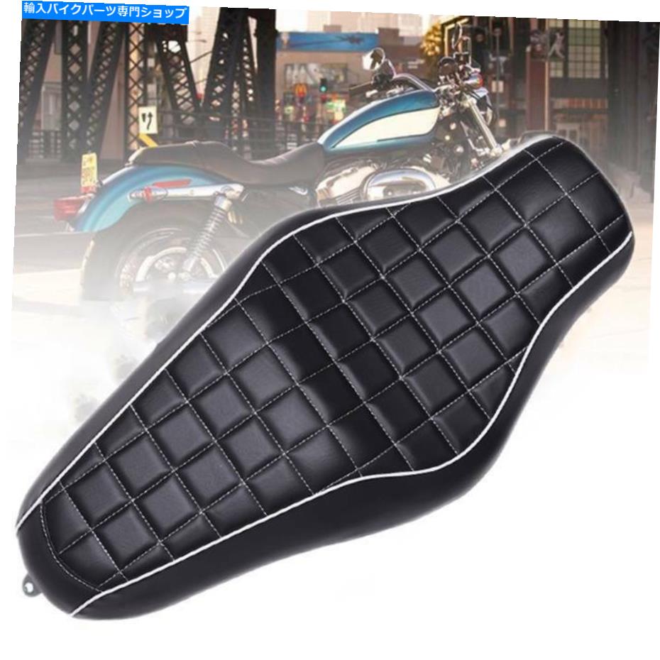 シート ハーリースポーツスターXL 1200 883のための新しいドライバー＆リアの旅客レザー2アップシート NEW Driver & Rear Passenger Leather Two Up Seat for Harley Sportster XL 1200 883