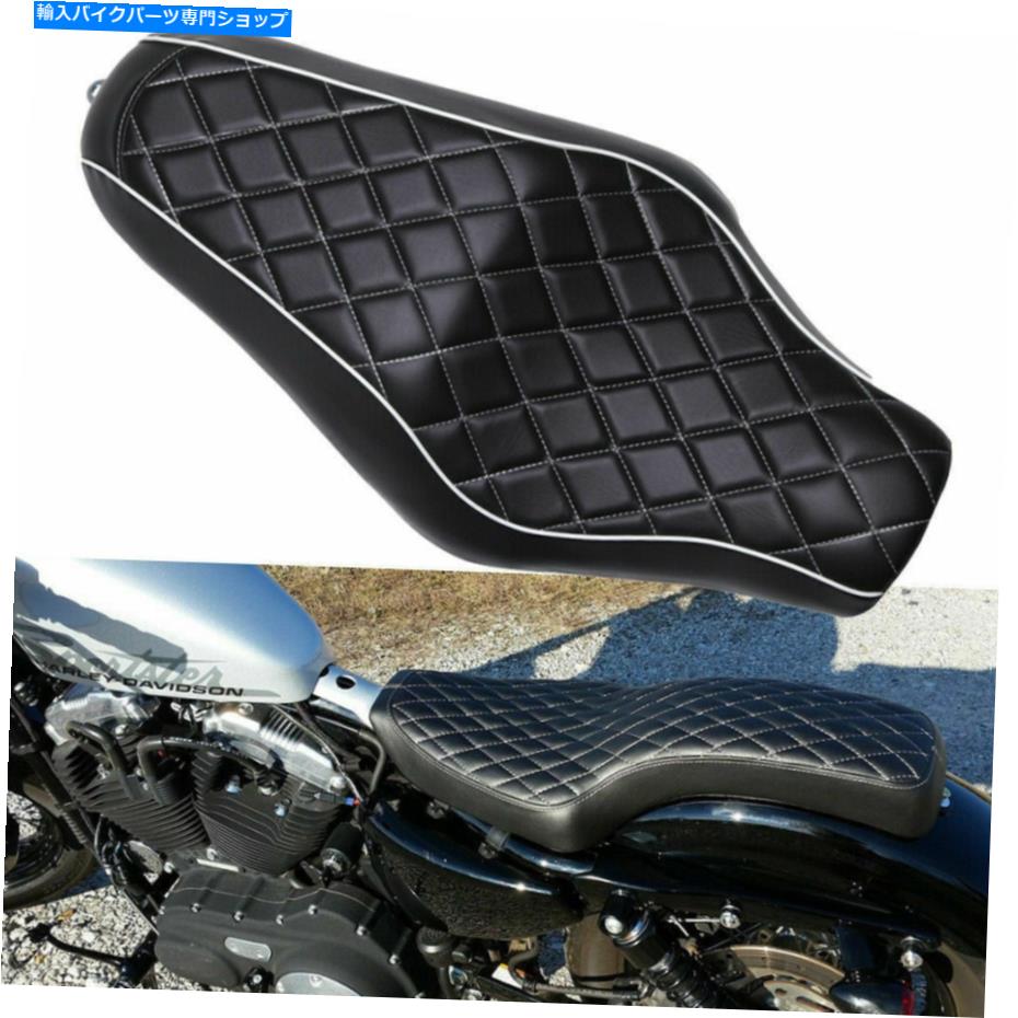 シート ダイヤモンドの2つの上の座席の乗客のサドルフィットハーレースポーツスターXL883 1200 48 Diamond Two Up Seat Passenger Driver Saddle Fit Harley Sportster XL883 1200 48