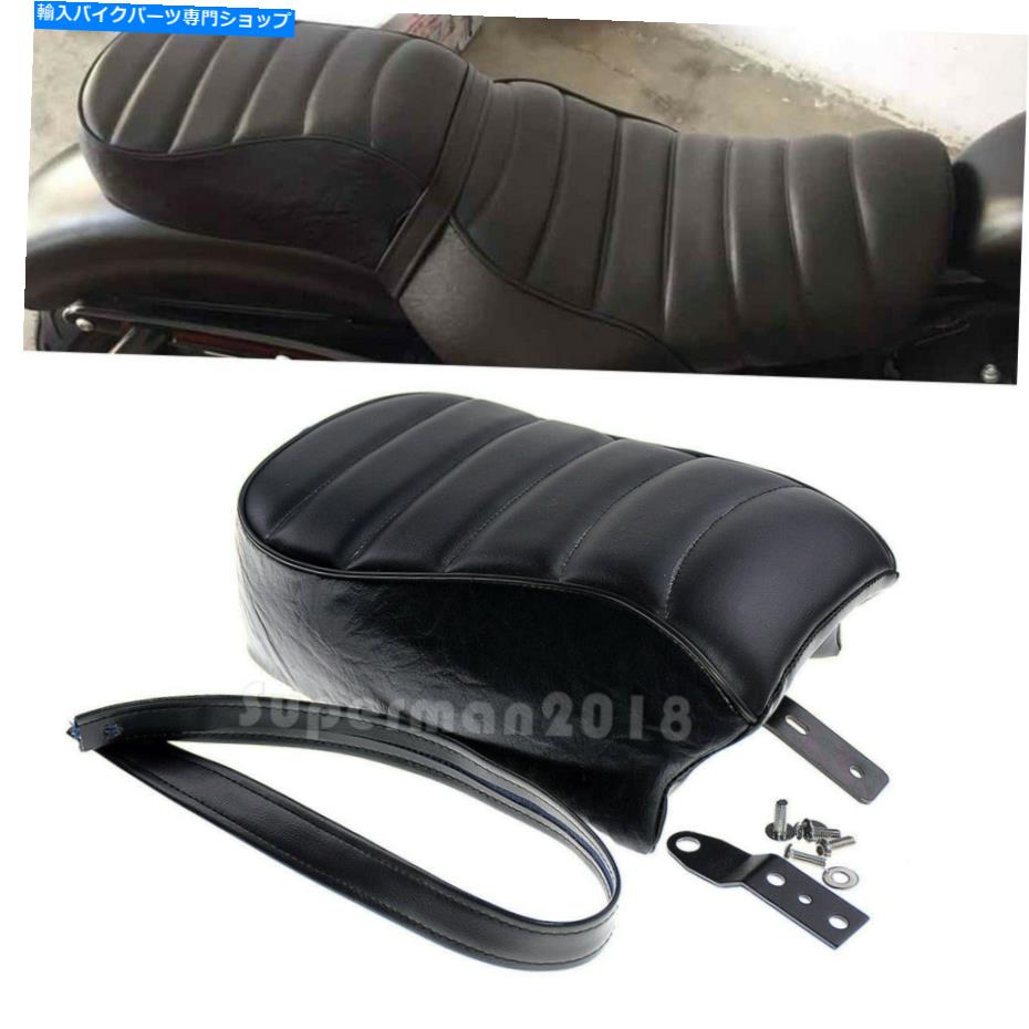 シート ブラックストライプリア旅客パッドシートフィットハーレースポーツスターアイアン883 2016-2020 Black Stripe Rear Passenger Pad Seat Fit For Harley Sportster Iron 883 2016-2020