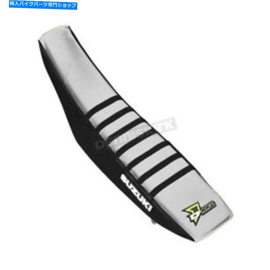 シート D'Corビジュアルブラック/ホワイト/ブラックスズキシートカバーW /ブラックリブ - 30-40-455 D'COR Visuals Black/White/Black Suzuki Seat Cover w/Black Ribs - 30-40-455